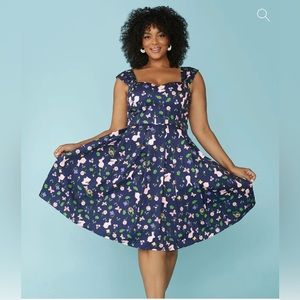 NEW- ModCloth x Collectif Follow The Rabbit Swing Dress